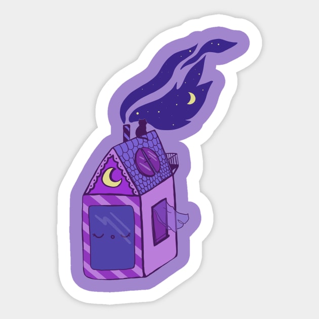 cute purple house Sticker by moonlitdoodl